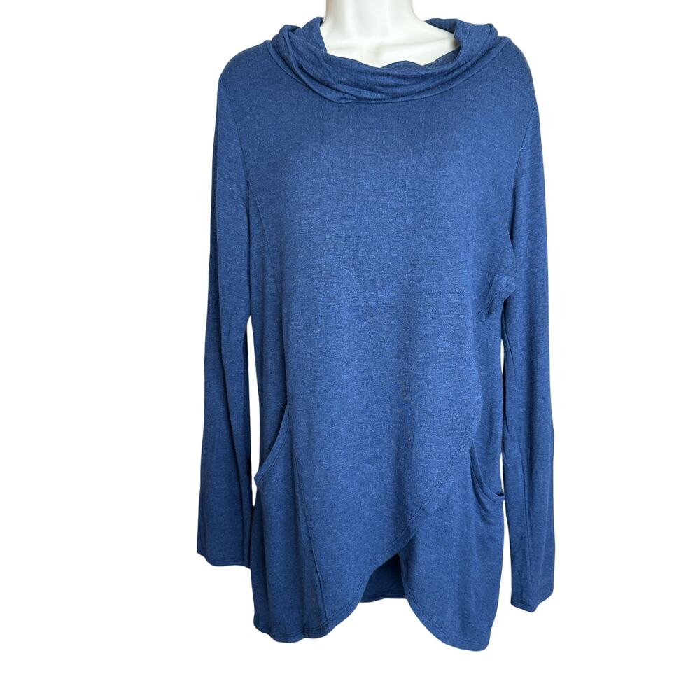 Magnolia Grace Paedia Tulip Hem Cowl Neck French Terry Knit Tunic L NWT - Picture 2 of 8